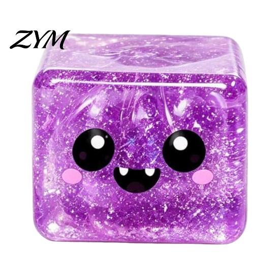 Unique Board Game Dice Accessories Halloween Ghost Squeeze Cube, Glitter Slow Rising Fidget Toy, Rebound Pinch Toys Soft Decompression Sensory Toy for