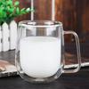Doppelwandige Borosilikatglas-Tasse mit Henkel für den Heimgebrauch
