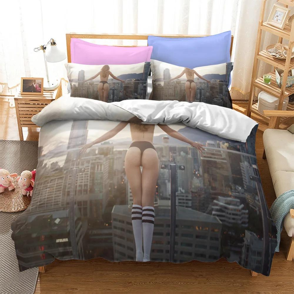 Model Girl Duvet Cover King Size Love Bedding Set Sexy Woman Comforter Cover Fashion Sexy Theme Bedding Decorative Boys Beauty