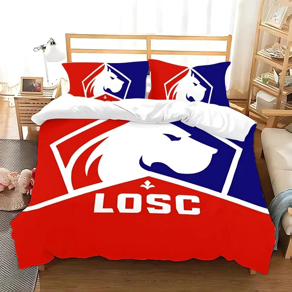 Lille OSC Bedding Set,Single Twin Full Queen King Size,Football Club Baby LOGO Bed Set Kid Bedroom Bedding Sets