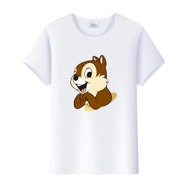 Fashion Blouses Cartoon Tees Chip 'n' Dale Friends T-shirts Summer Tops Short Sleeve Shirts Harajuku Clothes Unisex