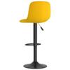 Bar Stool Set of 2 Yellow Velvet