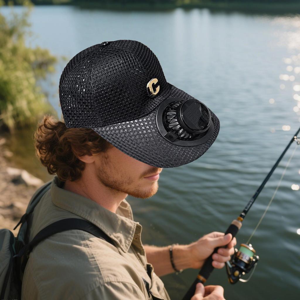 Solar Fan Hat USB Charging Solar Fan Sun Hat 3 Speed Sun Shade Duck Unisex Headwear For Outdoor Travel Camping Sports Cycling