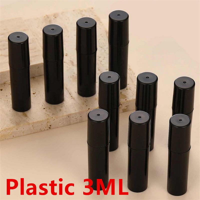 10/100pcs 2ML 3ML 5ML Black Portable Plastic Spray Bottle Perfume Bottle Atomizer Mini Sample Test Tube Thin PET Vials Wholesale