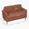 2-Seater Sofa with Storage and Solid Wooden Legs, for Living Room, Bedroom, 117 x 63 x 79 cm, Orange