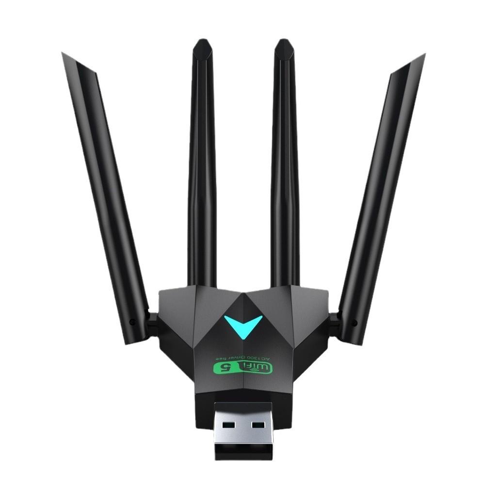 4 Antenna Design 1300Mbps WiFi Dongle Wireless Network Card  For Computer/PC/Tablet