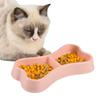 Bone Shaped Double Dog Cat Bowls Cute Pet Food and Water Bowl Set Non-Slip Durable Feeding Dish for Puppy Kitten