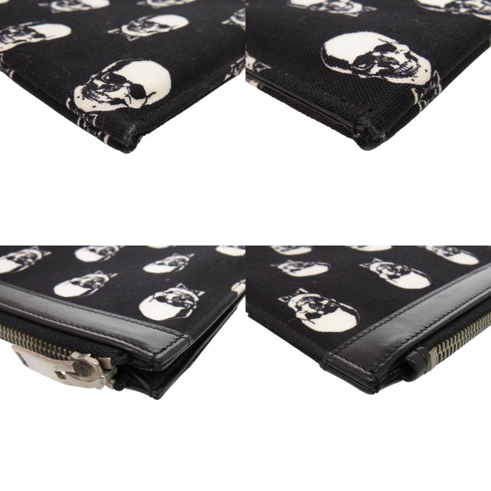 Used AUTHENTIC SAINT LAURENT PARIS 397294 SkullClutch bag Black Canvas/Leather
