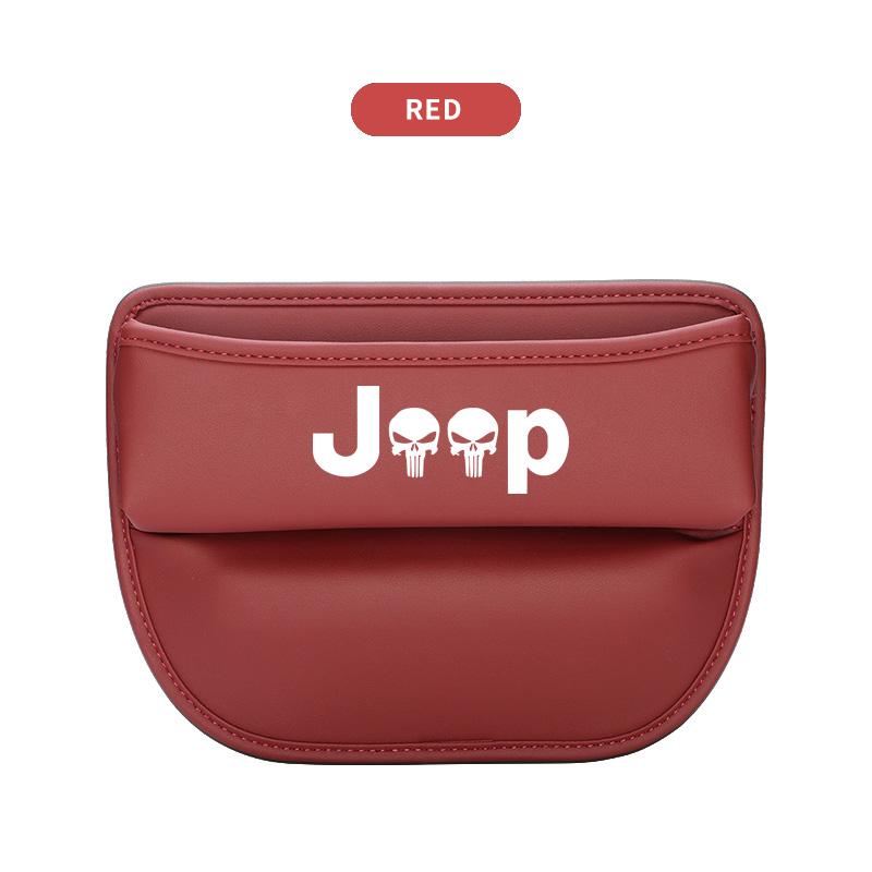 PU Leather Car Seat Gap Organizer Box Storage Bag For Jeep Grand Cherokee Wrangler JK Gladiator Compass Renegade Wagoneer Recon AKW1