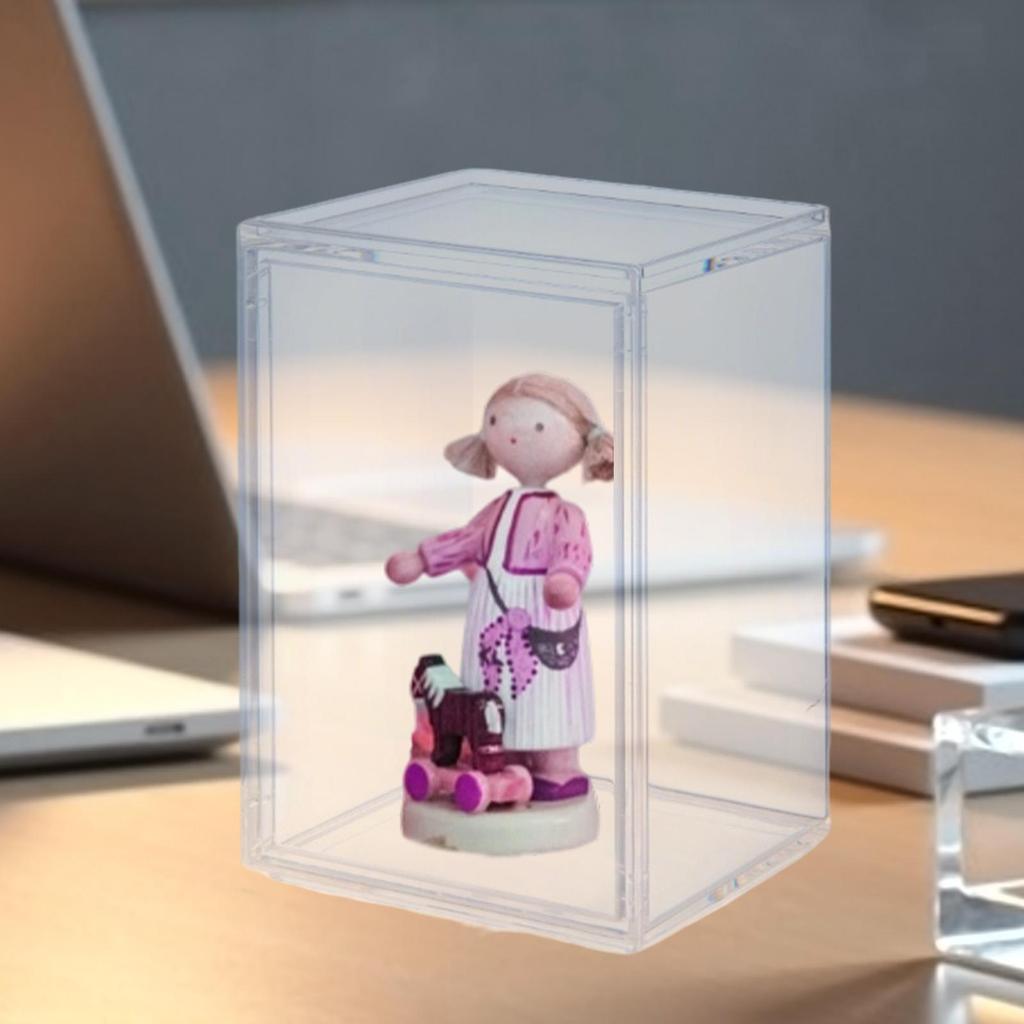 Clear Display Case Acrylic Display Box Desktop Transparent Home Storage for Doll Jewelry Collectibles Bookshelf Figures