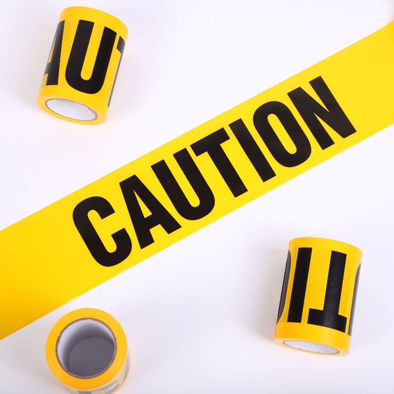 1 Rotoli Nastro di Avvertimento Stampato Giallo Nero Non Entrare Sbarra Barricata Sicurezza Costruzione Attenzione Linea di Polizia Scena del Crimine