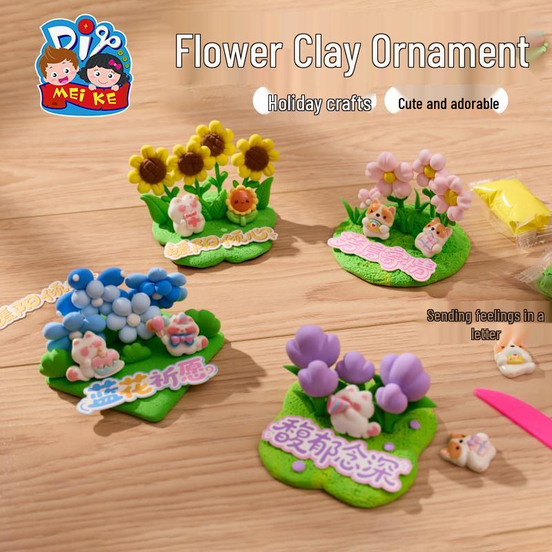 Handmade Sunflower Clay Ornament DIY Kit for Teacher s Day Gifts