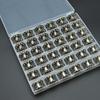Transparent Plastic & Metal Bobbin Storage Box for Electric Sewing Machines - 5/6/5 Grid
