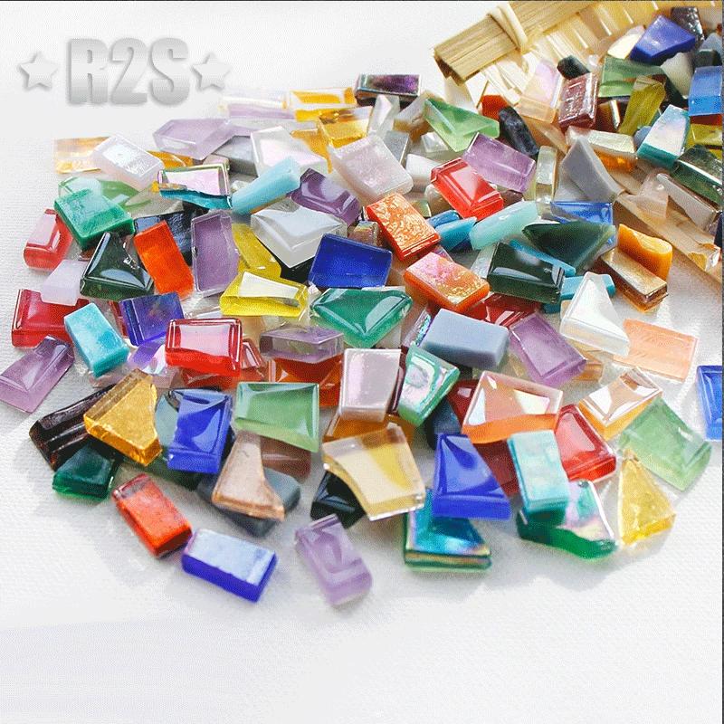 100g Glass Mosaic Tiles Multi Color Mosaic Piece DIY Mosaic Making Stones for Craft Hobby Arts Home Wall Decoration Arte