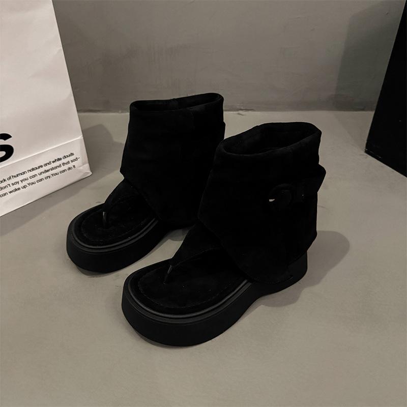 2025 Summer New Boots Women's Toe Cool Boots Women's Heap Boots Thick-soled Heightening Western Cowboy Boots Short Boots