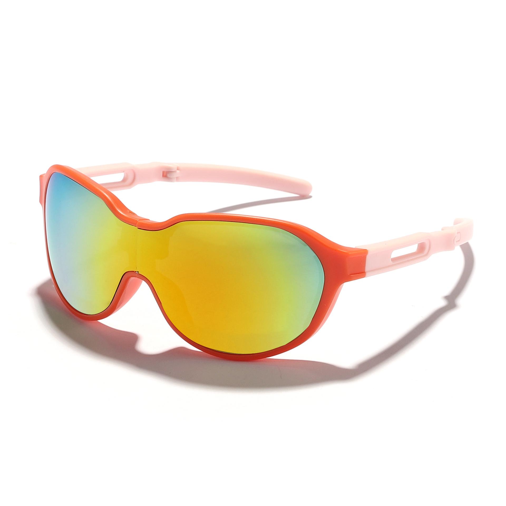 

2025 sunglasses for boys and girls outdoor windproof and sunscreen sunglasses Sunglasses Children s portable foldable оранжевый