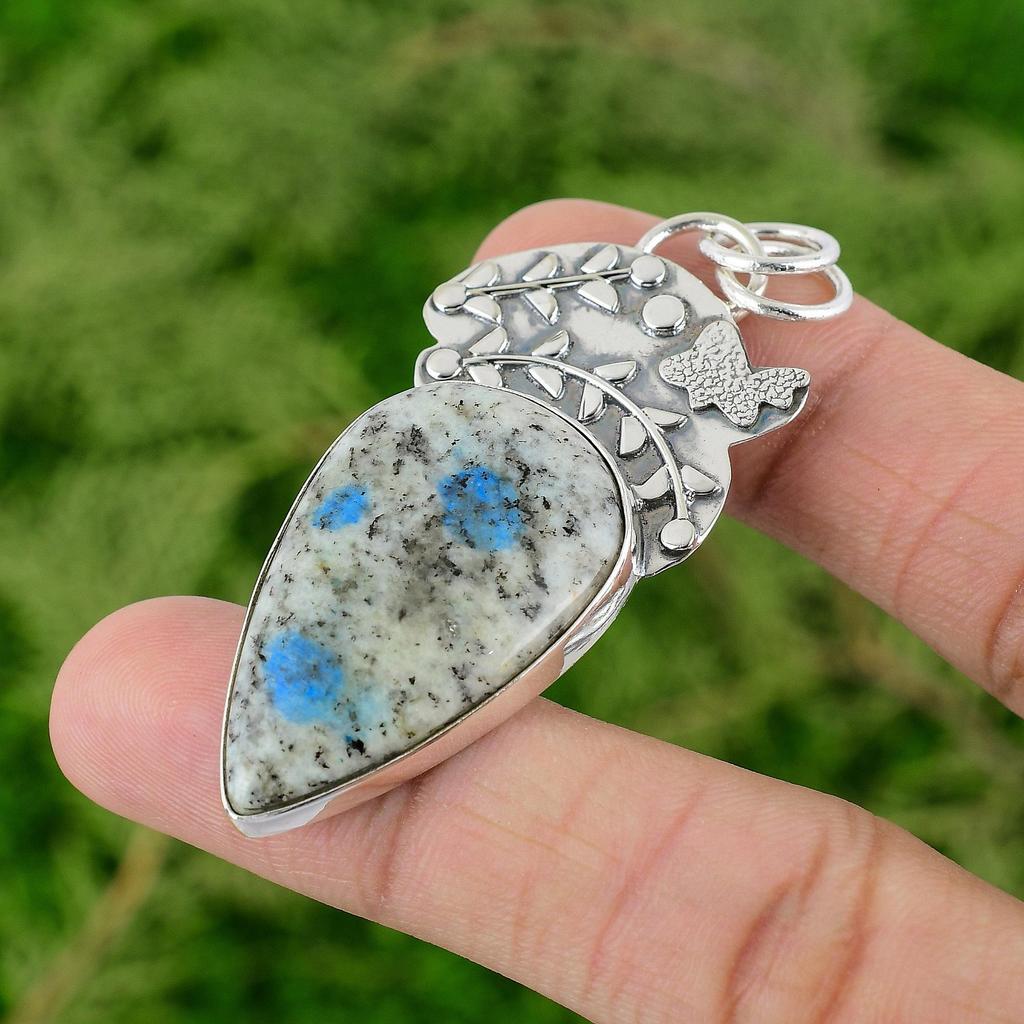 Daughters Day Sale K2 Jasper Gemstone Sterling Silver Ethnic Engagement Pendant