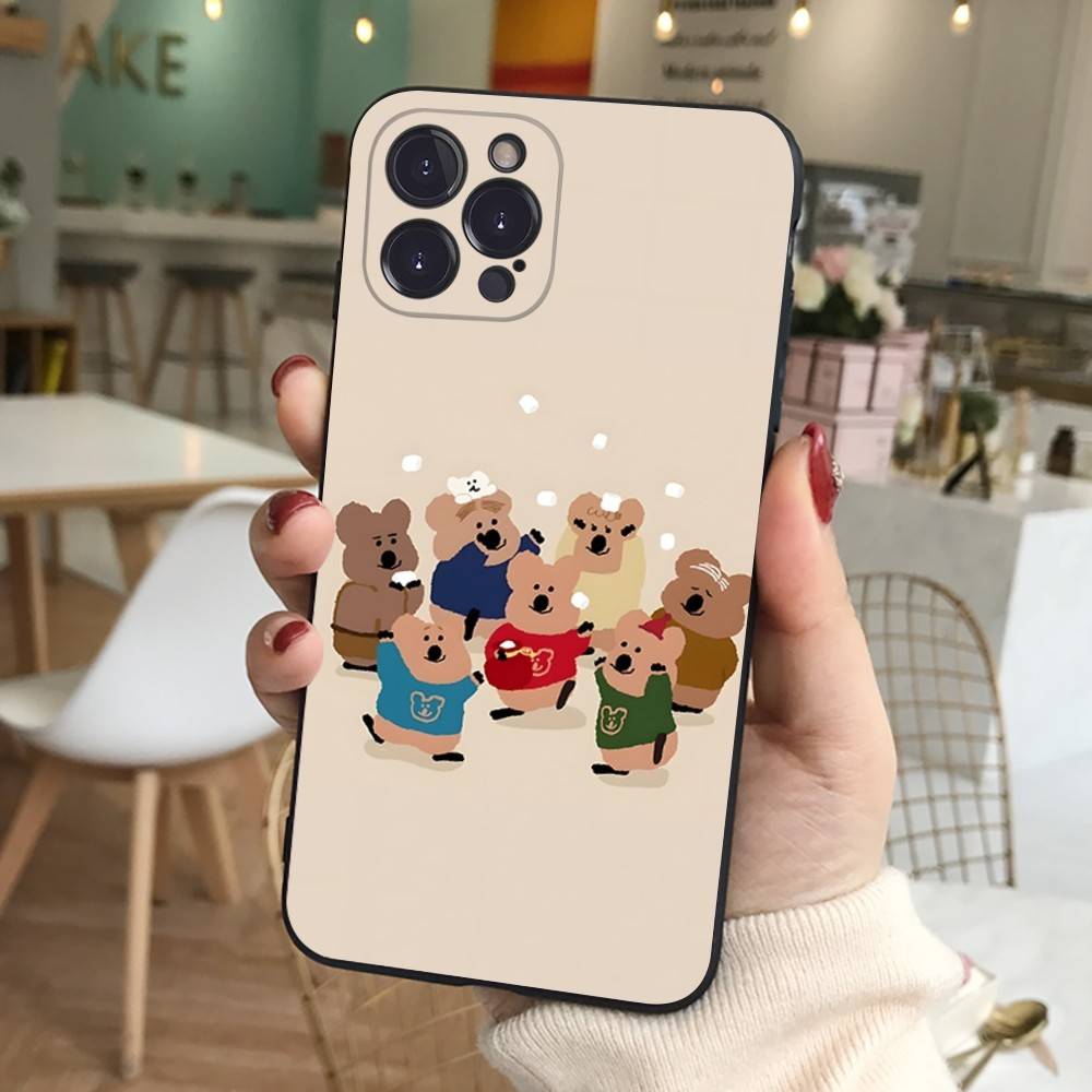 

Cute Bear Quokkas Magsafe For IPhone 17 16 15 14 13 12 11 Pro Max Plus Shockproof Black Soft Phone Cover iPhone 14pro max