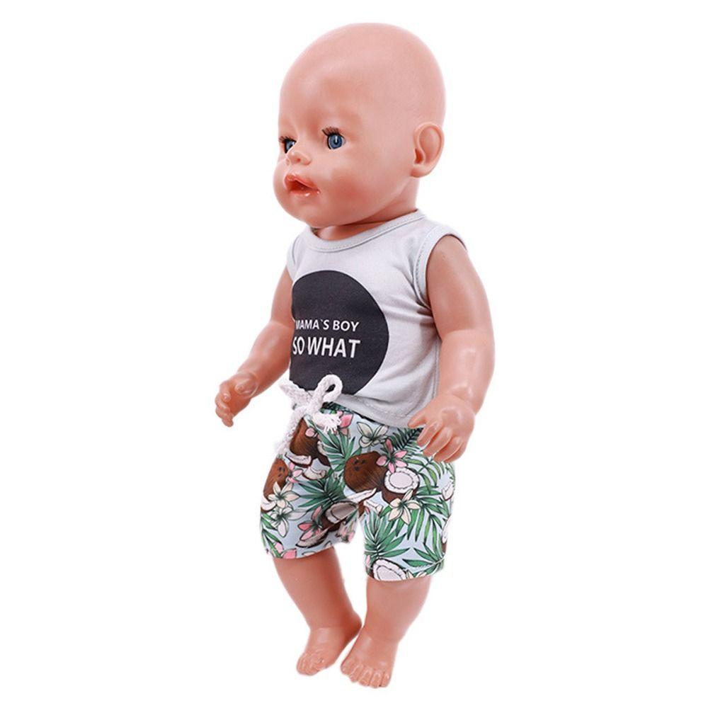 Summer Suit Boy Doll Cloth Short Sleeve 18 Inch Doll Cloth Cute   Christmas Gift