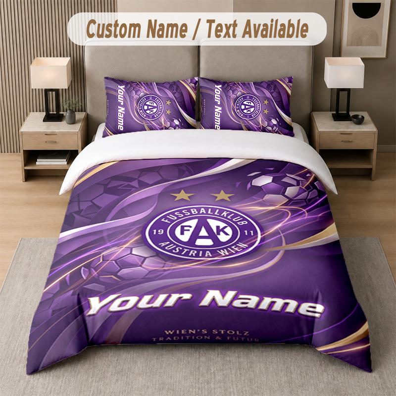 Austria Wien FC Design Bedding Set Custom Text 1 Duvet Cover & 2 Pillow Cases