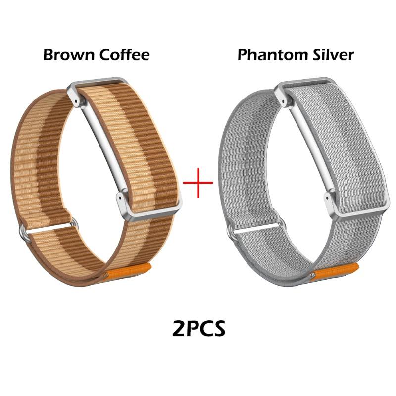 2PCS Woven Nylon Braided Sport Band for Google Fitbit Air Stretchy Lightweight Breathable Wriststrap Adjustable Loop Bracelet