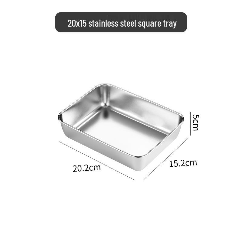 Food Grade Stainless Steel Rectangular Tray for Tiramisu or Cooked Foods