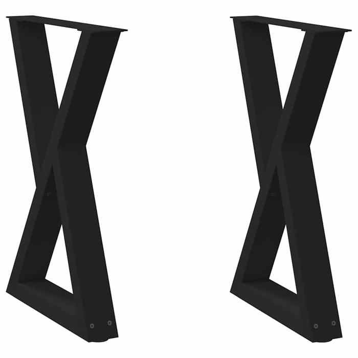 VidaXL Dining Table Legs 2 Pieces Black 60 X (72-73,3) Cm Steel 4012720