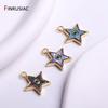 Earrings Making Supplies 14K Gold Plated Brass Heart Star Pendant Charms DIY Necklace Bracelet Jewelry Findings Wholesale