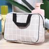 Black & White Waterproof Makeup Bag: Large Capacity Handheld Toiletry & Travel Storage
