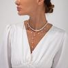 Premium Feeling Pearl Beaded Multi-Layer Collarbone Chain Personalised Y Shape Pearl Tassel Necklace Set
