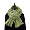 Womens Wool Blend Scarf Winter Warm Short Fringe Solid Color Shawl Wrap Stylish Oversized 195x70cm