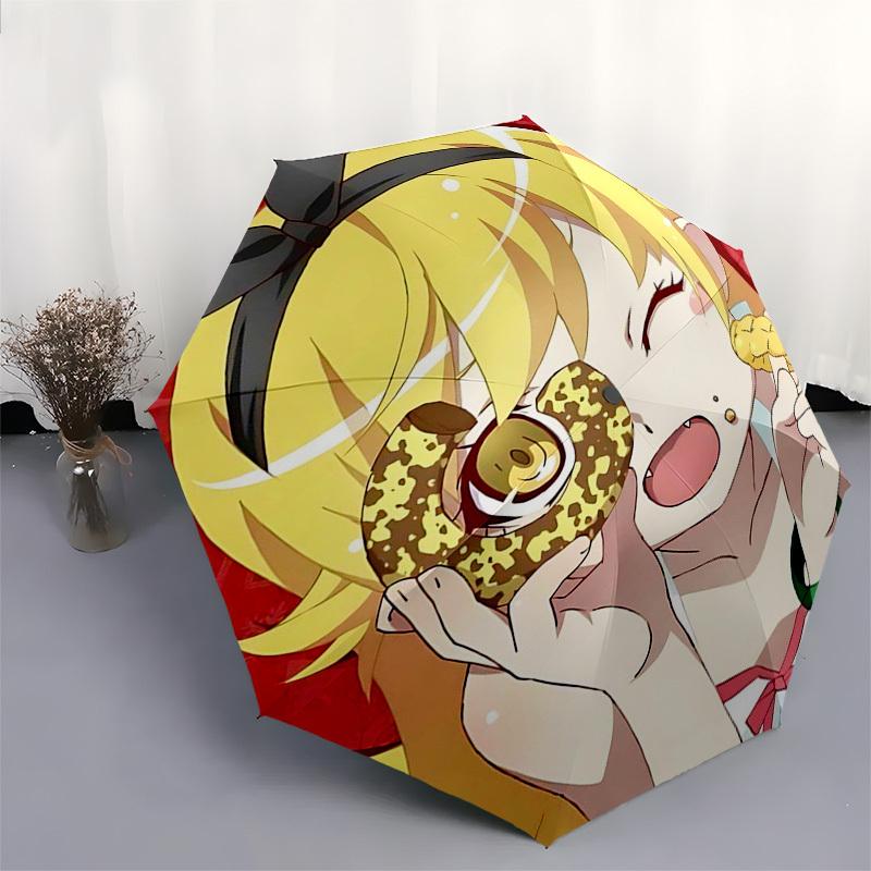 1pc Outdoor Umbrella with Cute Anime Character Design - Automatic Opening/Closing, Portable 3-Fold Design, 8-Rib Iron Frame, Perfect Gift for Fan