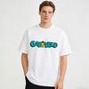 Garfield "GARFIELD" Lake Blue Letter Print Short Sleeve T-Shirt, American Streetwear Brand Heavyweight Cotton Loose Fit Oversized Couple Top
