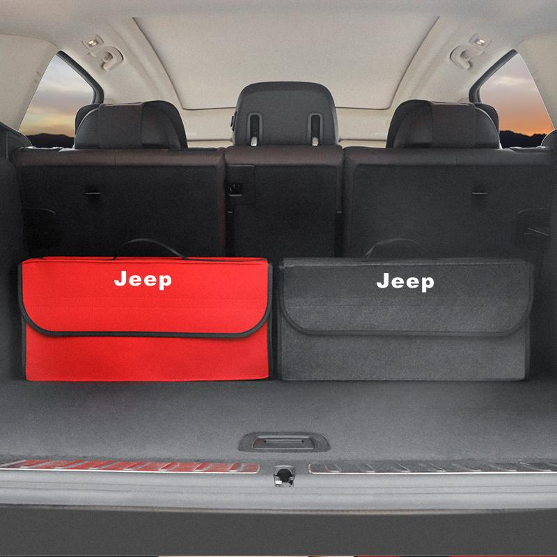 Car Soft Felt Storage Bag Organizer Foldable Trunk For Jeep Grand Cherokee Wrangler JK Gladiator Compass Renegade Patriot Libert AKM1