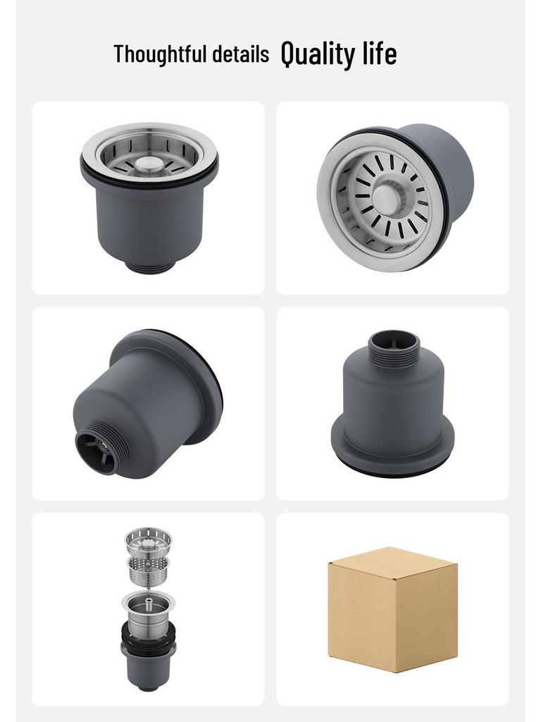 Doppelspülbecken aus Edelstahl 304 für die Küche mit Ablaufrohr und Siebkorb