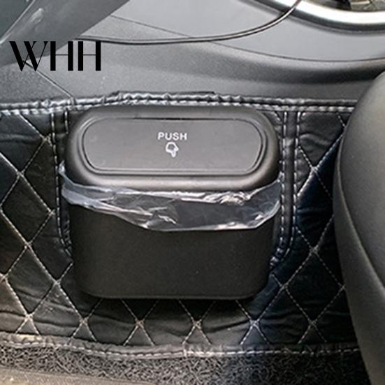 Easy To Install Car Litter Box Trash Can with Press-to-Open Lid High-Strength Hook Installation Small Seatback Pocket Hanging Odor-free Accessories