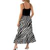Women's Long Beach Casual Elegant Spaghetti Strap Maxi Dress Striped Low-key Flowing Bohemian Dress