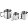 Camping Folding Cup Set 304 Stainless Steel High Quality Portable Cup Picnic Drinkware Set Water Bottles Outdoor Folding Cup Set