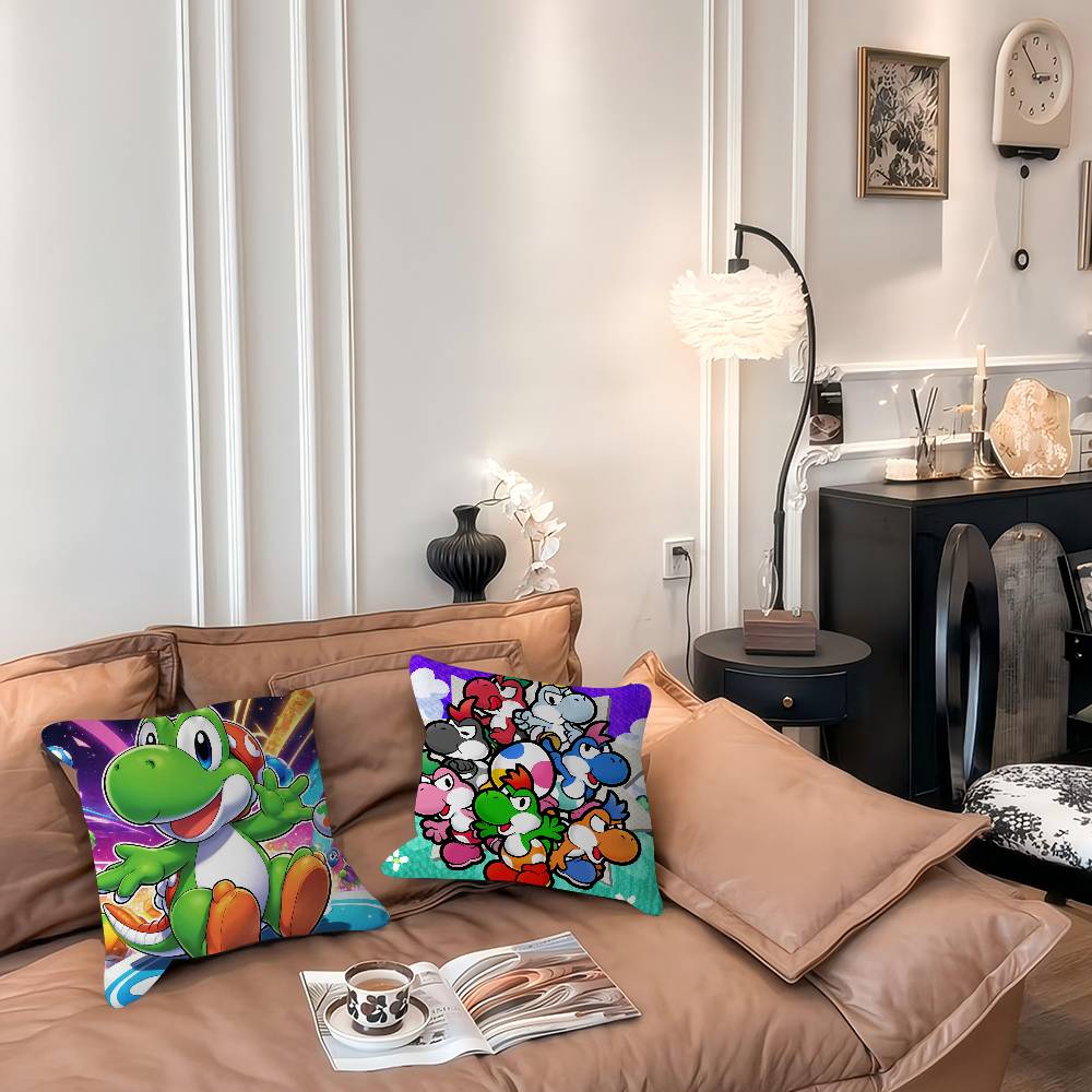 Yoshi Dinosaur Personalized Picture Text Home Decorative Pillows Household Gifts 45x45cm