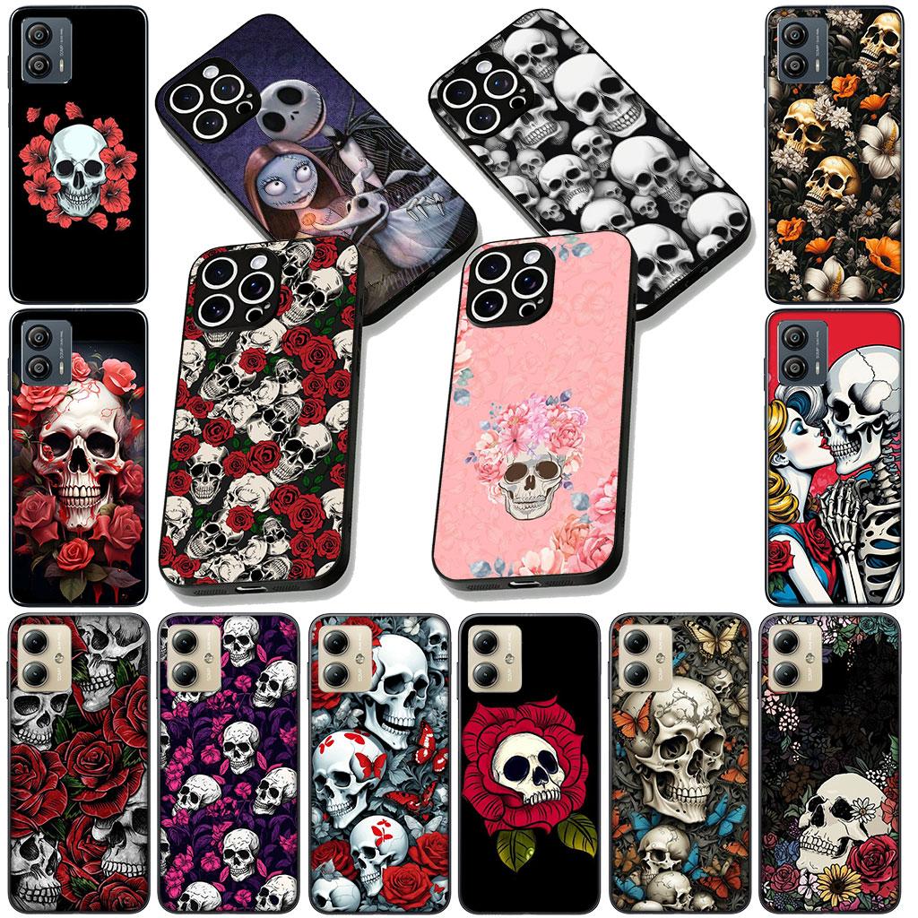Cover for Samsung Galaxy Note 20 9 8 S8 S10 S9 Plus A54 A33 A21S A31 M21 S10E A17 Coque Phone Case Floral Art Skull Flower Rose