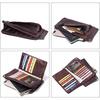 CONTACT'S Cow Leather Men's Long Wallet Vintage Clutch Wallets Male Coin Purse For 6.5" Cell Phone