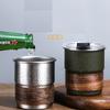 New Cute Tea Beer Cups Single Wall 300ml Color Steel Camping Coffee Mug Wooden Ring Decor