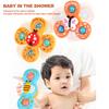 3 ks/sada Hračka do vany Baby Spinner s přísavkou Kreslené zvířátko Zábava Vzdělávací Kojenec Batole Točící se hračka Fidget Dětský dárek