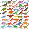FINGOOO 39 Piece Mini Dinosaur Figures, Assorted Vinyl Plastic Dinosaur Toys for Easter Gifts Dino Party Cake Toppers