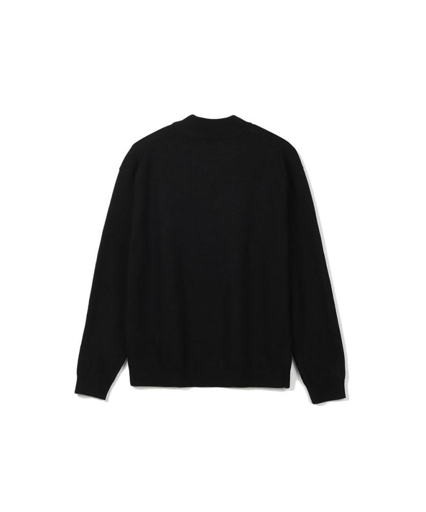 NOTIG Wool Blend Half Turtleneck Long Sleeve Knit Black_Okw2Swtn201K1