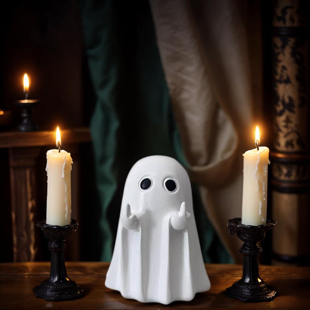 1 Cute and Soft Little Ghost Figurine Ornament, Healing-Style Desktop Decoration Resin Craft, Adds Fun Atmosphere To the Home, Suitable for Halloween 