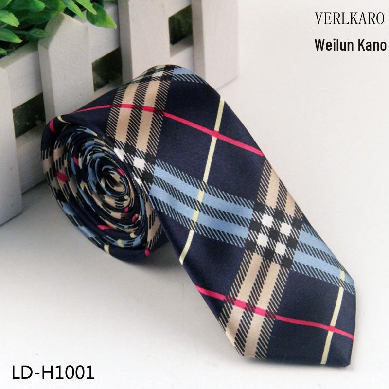 Multi-Color Student 5cm Narrow British Casual Polyester Silk Printed Tie