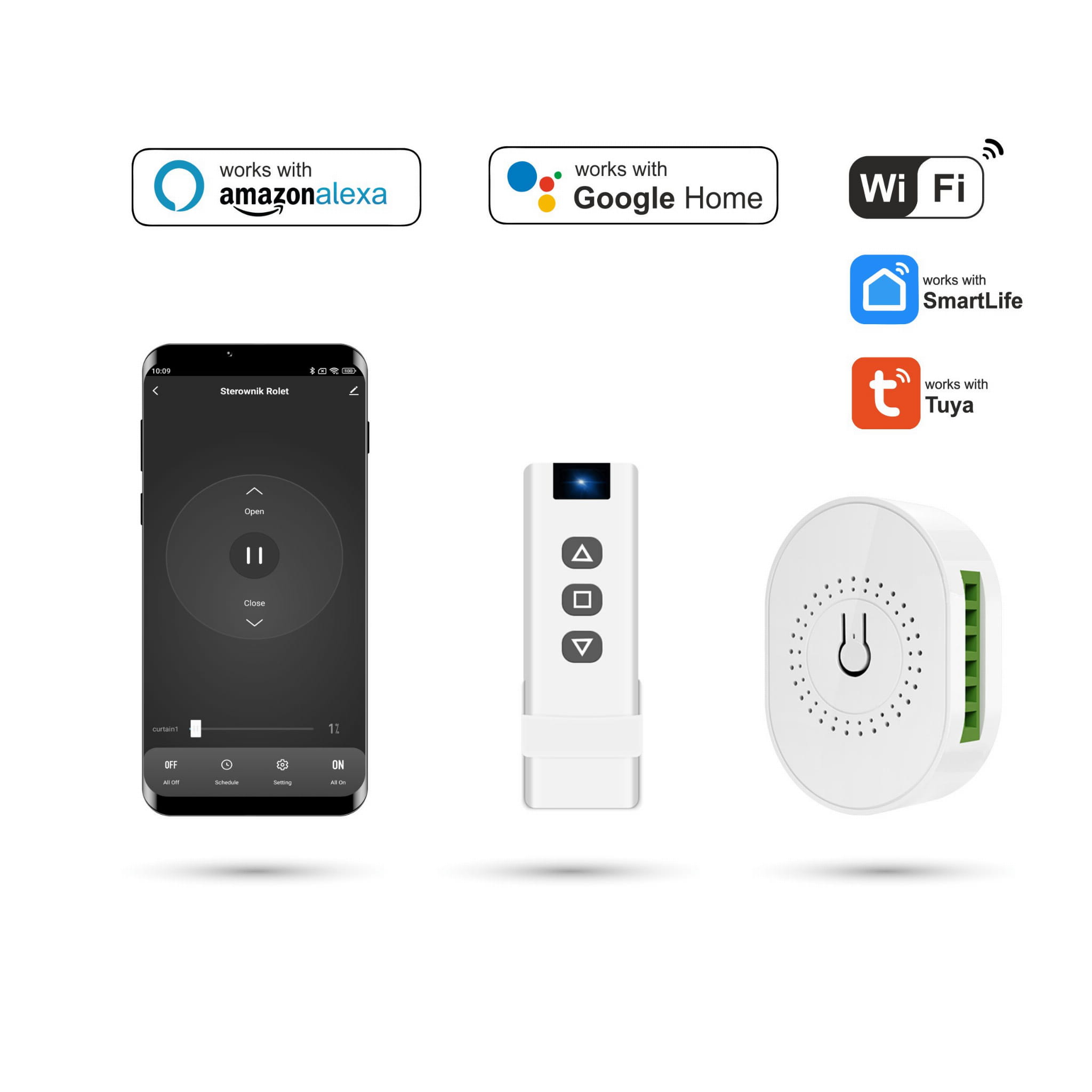Contrôleur de stores et rideaux WiFi Tuya avec télécommande