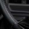 For VW Golf 6 Jetta MK6 Bora Polo Sagitar Santana Car Accessories Black Perforated-Microfiber Leather Steering Wheel Cover Trim