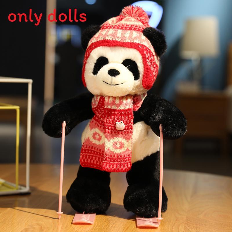 Cuter Rabbit And Panda Plush Toys With Ski Design For Kids And Gift Giving